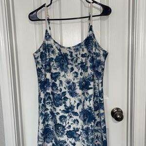 Abercrombie & Fitch Blue Floral Active Built in Shorts Mini Dress